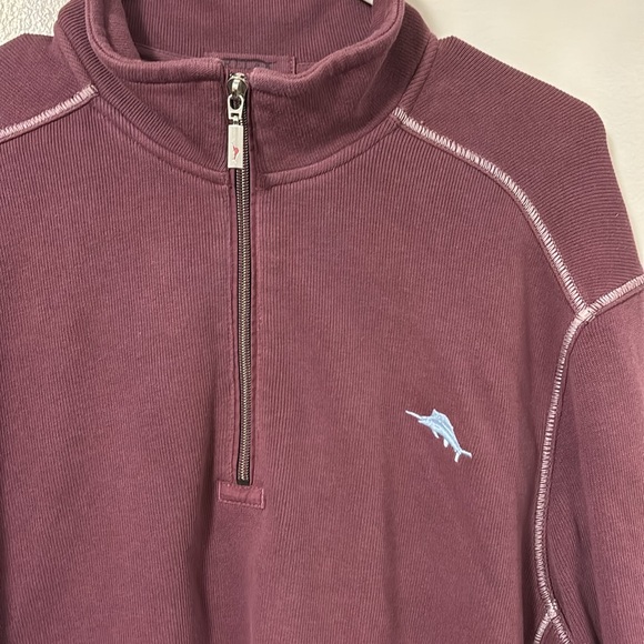 Tommy Bahama Burgundy Half Zip - Picture 4 of 4